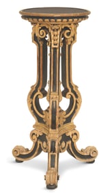 Dramatic Napoleon III Parcel-Gilt Wooden Pedestal