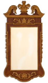 Edwardian Parcel-Gilt Mahogany Mirror