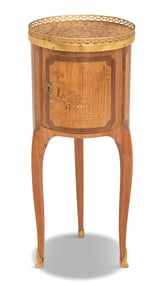 Rare Mixed Woods Marble-Top Work Table