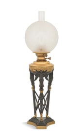 Bronze Dore et Patine Banquet Lamp