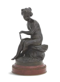 Patinated Bronze and Marble "Young Athena"