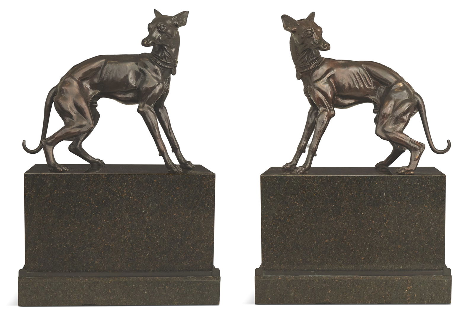 Monumental Pair of Bronze Whippets (1 of 9)