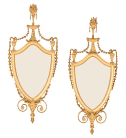 Pair of Adam-Style Giltwood Mirrors