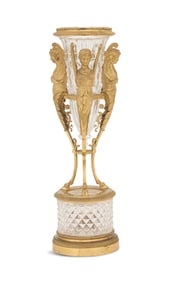 French Empire-Style Gilt-Bronze and Glass Vase