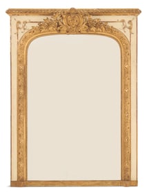 French Belle Epoque Parcel-Gilt Overmantel Mirror