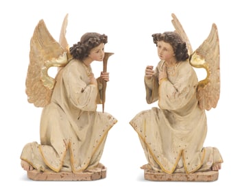 Pair of Handsome Italian Parcel-Gilt Figures