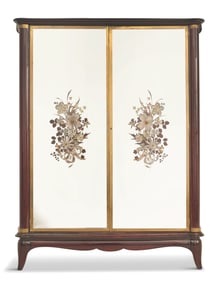 Lacquered Mahogany and Brass-Mounted Armoire