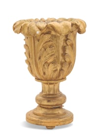 Large Handsome Carved Giltwood Urn