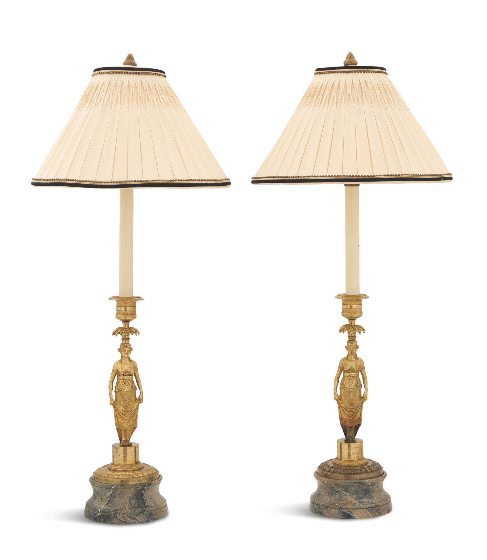 Pair of Directoire Gilt-Bronze Candlesticks (1 of 2)
