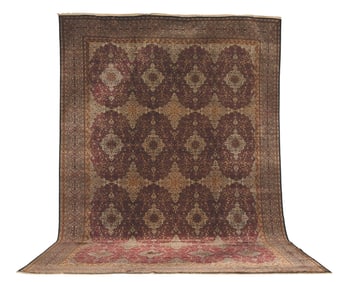 Semi-Antique Silk Qum Carpet