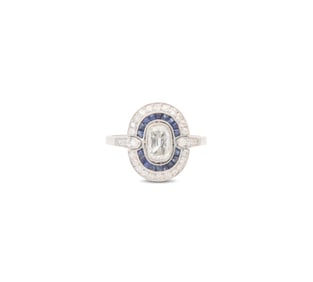Beautiful Diamond and Sapphire Ring