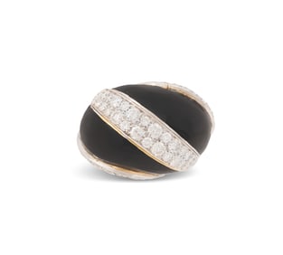 Bold Diamond and Enamel Ring