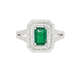 Emerald and Diamond Ring