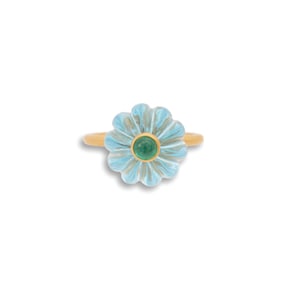 Topaz and Emerald Flower Ring