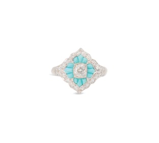 Turquoise and Diamond Ring