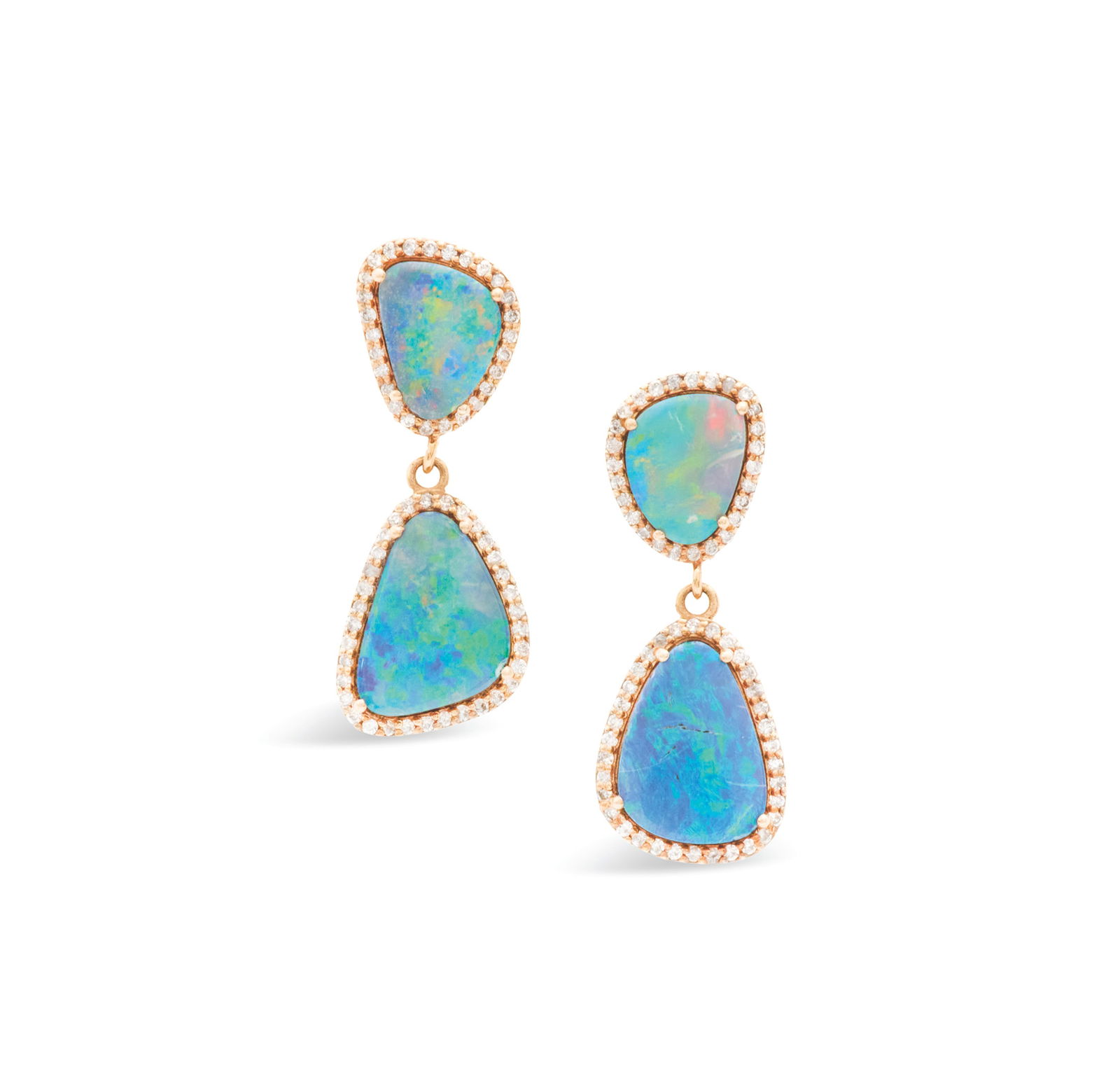 Pair of Opal and Diamond Earrings (1 of 1)