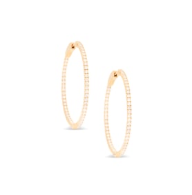 Pair of Diamond Hoop Earrings