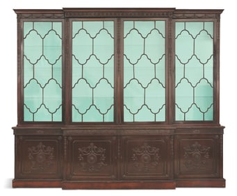 Impressive Irish Mahogany Breakfront