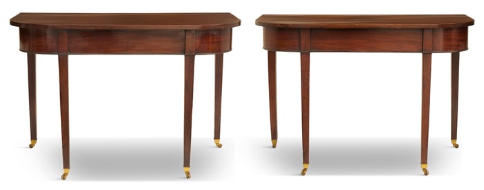 Pair of George III Mahogany D-End Console Tables