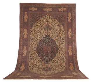 Semi-Antique Pictorial Tabriz Carpet