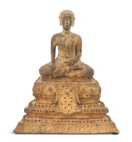 Cambodian Gilt-Bronze Buddha