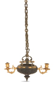 Small Bronze Dore et Patine Chandelier