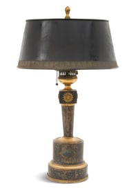 French Empire Bronze and Tole Moderator Lamp