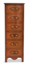Mahogany and Marble-Top Tall Bachelor's Chest