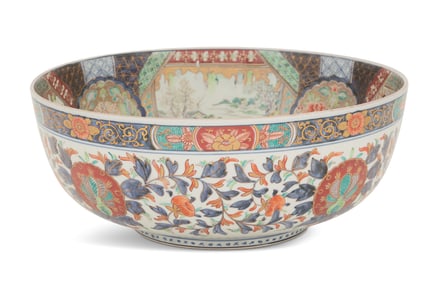 Large Japanese Imari Punch Bowl