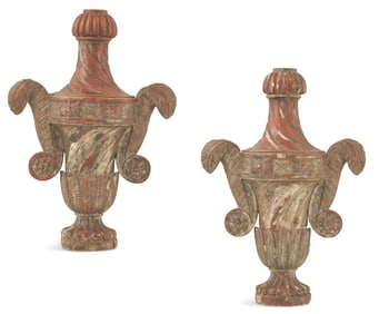 Pair of Large Italian Silver-Gilt Appliques