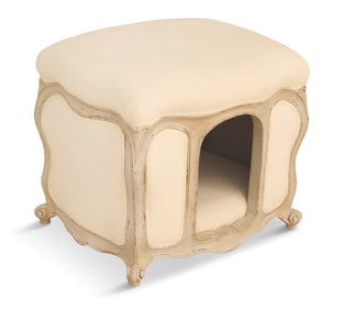 Peint en Gris Niche en Tabouret