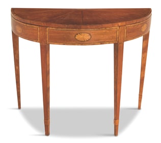 Satinwood and Inlaid Fold-Over Games Table