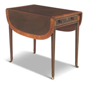 English Tiger Cherry Pembroke Table