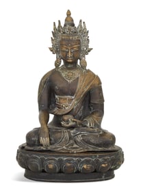 Patinated Bronze Shakyamuni Buddha