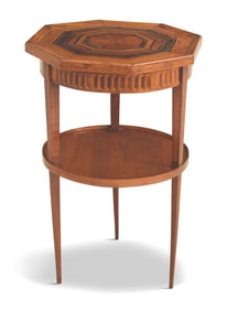 Olivewood and Mixed Woods Inlaid Side Table