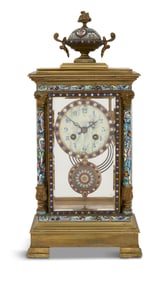Champleve Enamel Regulator Clock