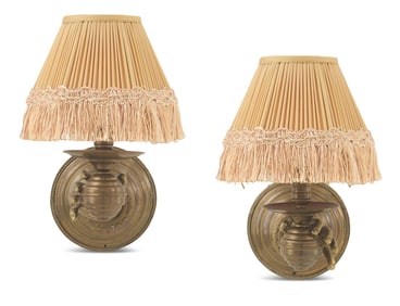 Pair of English Brass Sconces