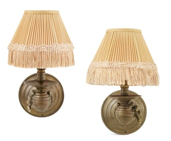 Pair of English Brass Sconces