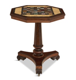 William IV Specimen Marble Chess Table