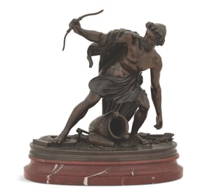 Neo-Grec Bronze and Marble Figure of Apollo