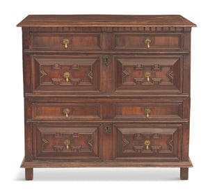 Pine and Padauk Wood Chest of Drawers