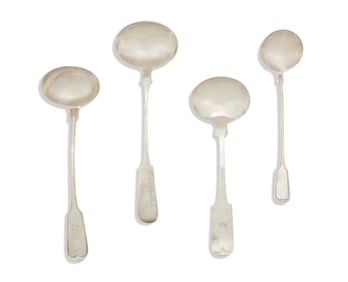 Four American Coin Silver Punch Ladles