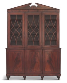 American Classical Mahogany Breakfront