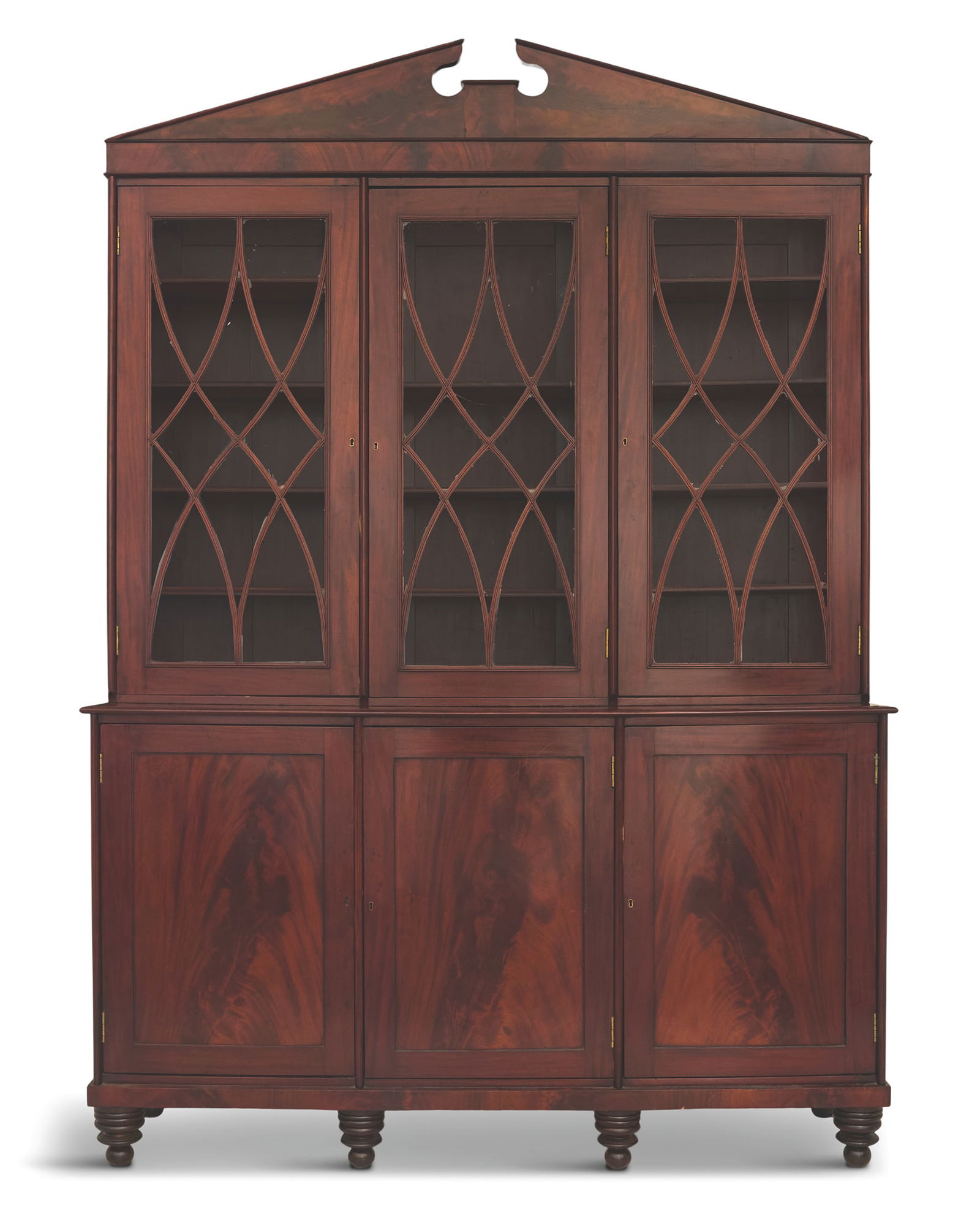 American Classical Mahogany Breakfront (1 of 3)