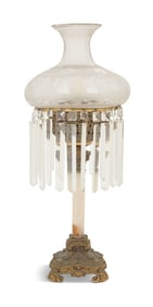 Gilt-Metal and Onyx Banquet Lamp