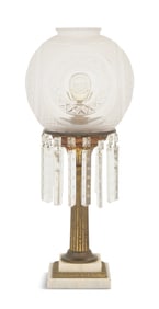 New England Brass, Marble and Glass Solar Lamp