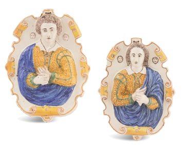 Nevers Faience "Arms of Light" Wall Plaques