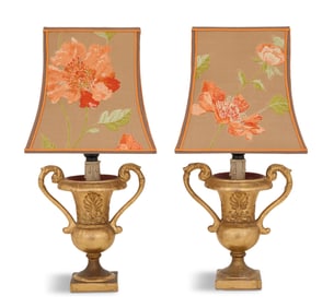 Pair of Italian Giltwood Lamps