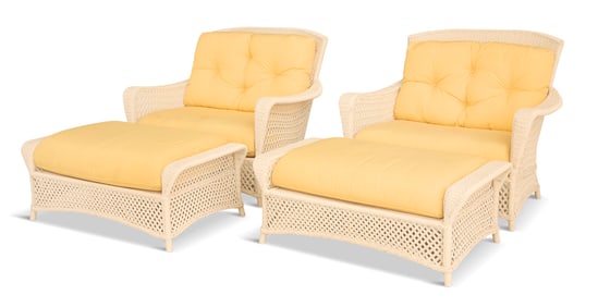 "Grand Traverse" Lounge Chairs and Ottomans