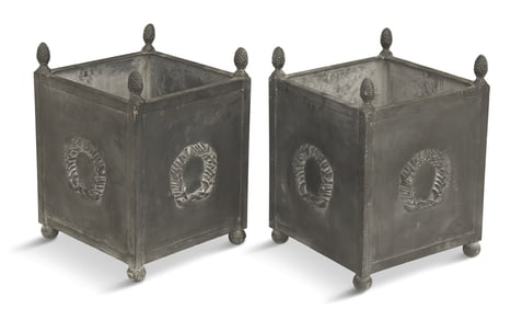 Pair of Neoclassical-Style Iron Planters